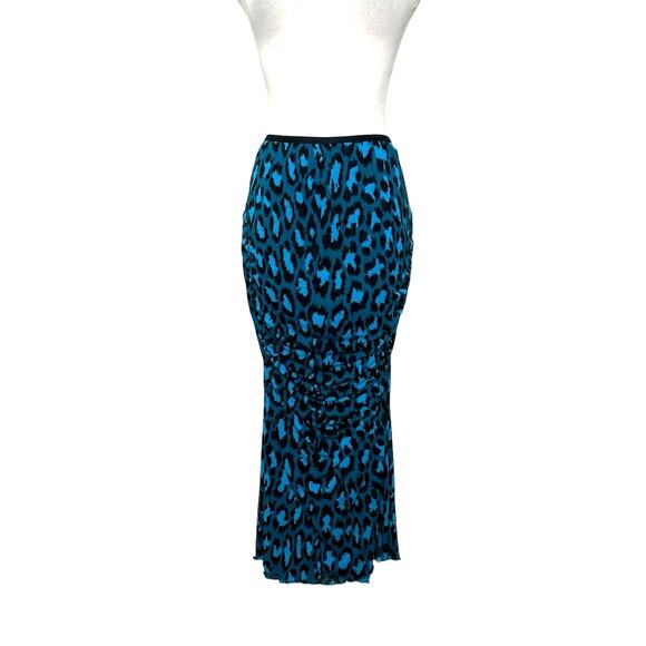 Diane Von Furstenberg evergreen leopard print midi skirt size M - Picture 1 of 12